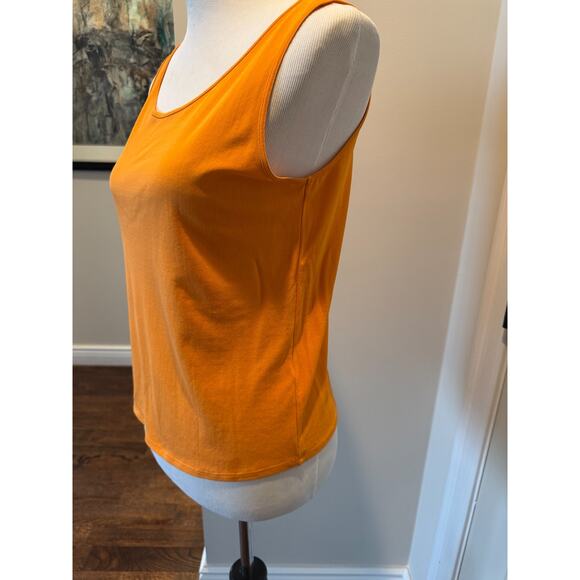 Eileen Fisher Silk Jersey Pumpkin Orange Tank SZ M EUC - Picture 2 of 4